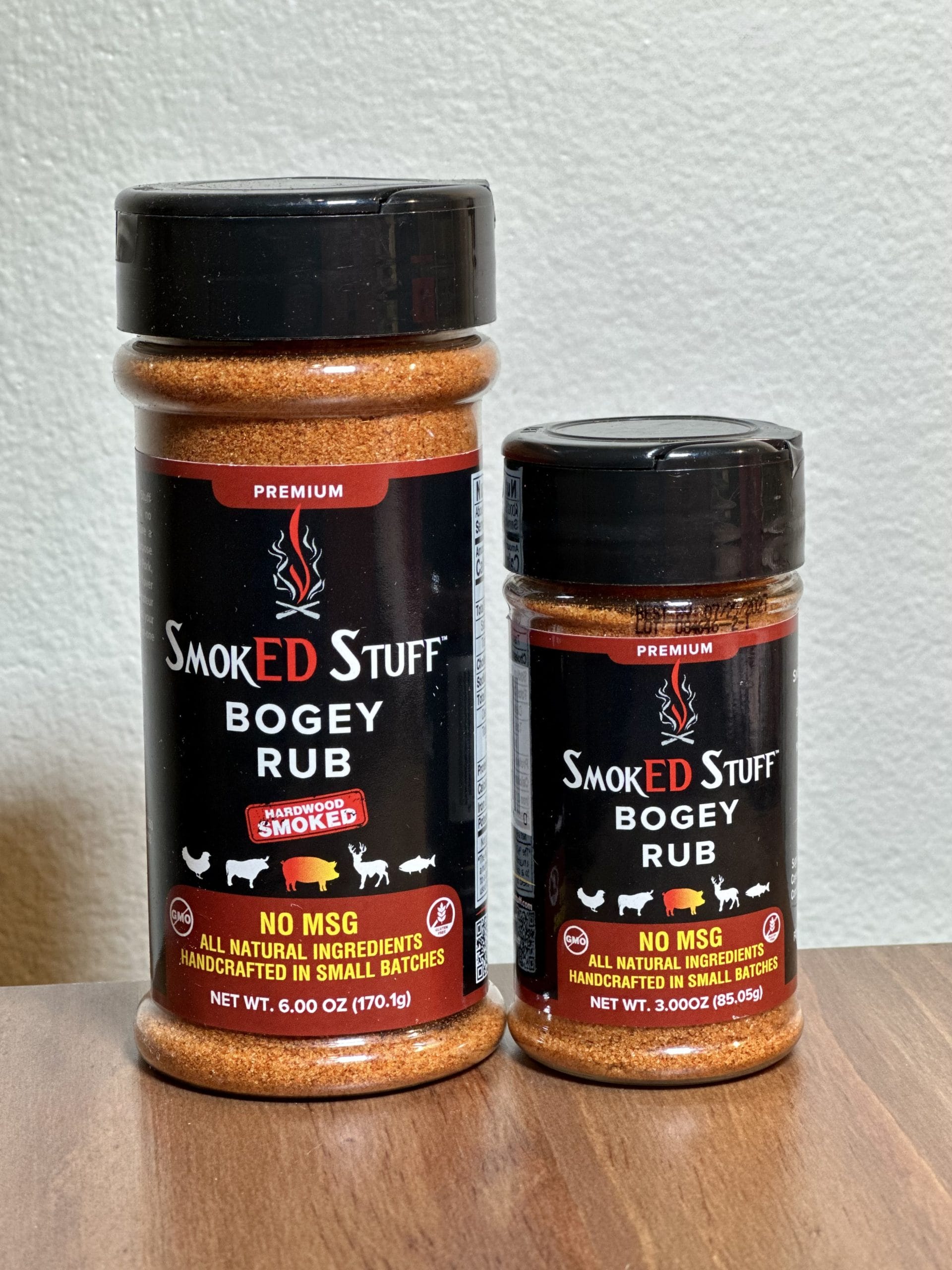 SmokED Bogey Rub large and small shakers – bold sweet-heat BBQ seasoning