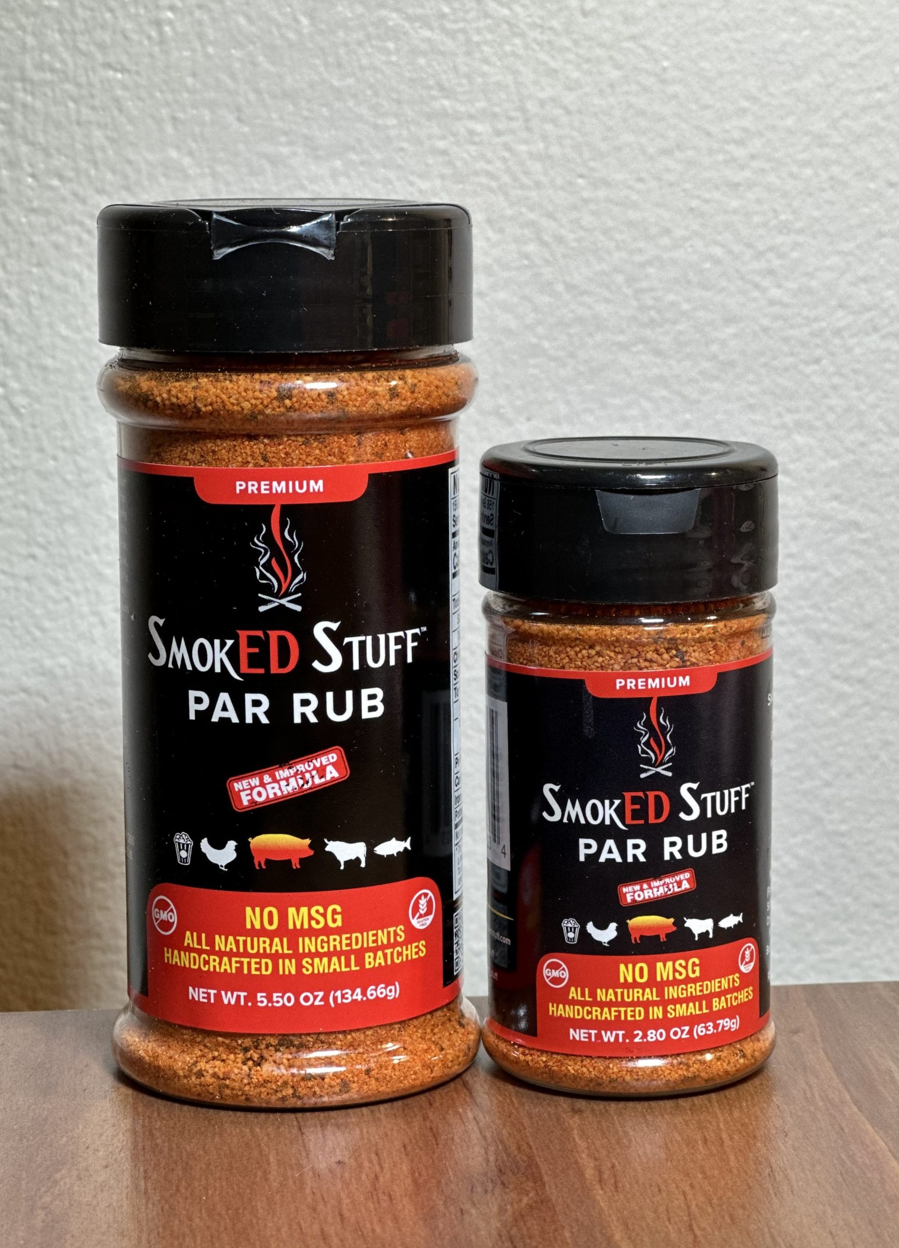 SmokED Par Rub large and small shakers – low sodium all-purpose BBQ rub
